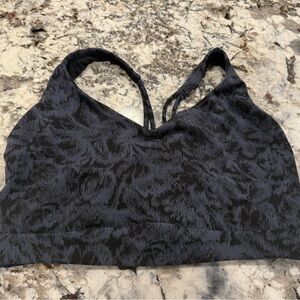 Athleta Charcoal Patterned Sports Bra